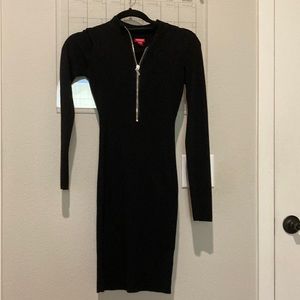 GUESS Bodycon Long Sleeve Black Dress